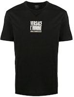 VERSACE Black Logo Print Crew Neck T-Shirt. A86436-A228806-A1008 VERSACE Black Logo Print Crew Neck T-Shirt. A86436-A228806-A1008