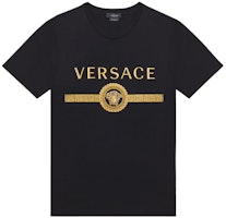 VERSACE Black Logo Print Crew Neck T-Shirt A87372-A228806-A1008 VERSACE Black Logo Print Crew Neck T-Shirt A87372-A228806-A1008