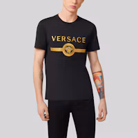 Lookbook VERSACE Black Logo Print Crew Neck T-Shirt A87372-A228806-A1008