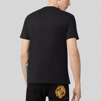 VERSACE 黑色標誌印花圓領T恤 A87372-A228806-A1008 Shop VERSACE 黑色標誌印花圓領T恤 A87372-A228806-A1008