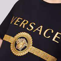 Details for VERSACE Black Logo Print Crew Neck T-Shirt A87372-A228806-A1008