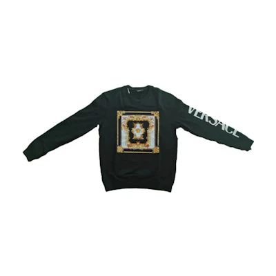 Versace Black Logo Print Crewneck Long Sleeve Sweatshirt 1008282-1A05925-2B510