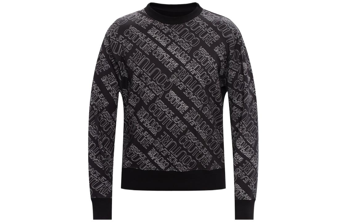 Versace Black Logo Print Crewneck Sweatshirt B7GZB7F5-S0962-899