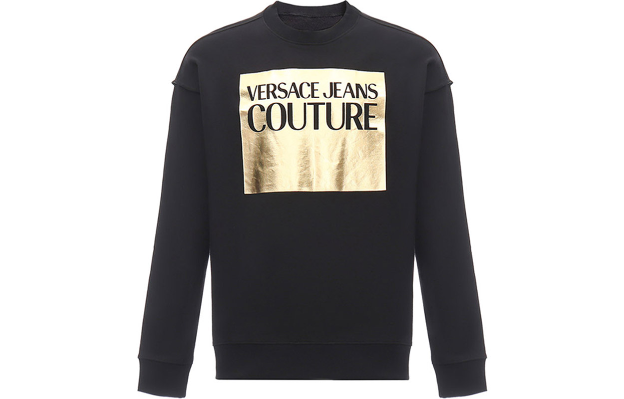 Versace Black Logo Print Long Sleeve Sweatshirt B7GVA7TK-30318-K42