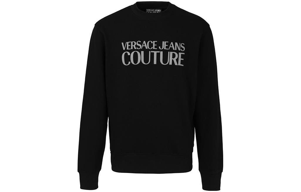 Versace Black Logo Print Pullover Sweatshirt 73GAIT-01CF00T-11024