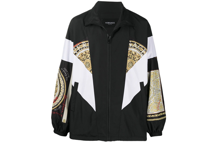 VERSACE Black Logo Print Relaxed Fit Casual Jacket A885411-F006132-B020