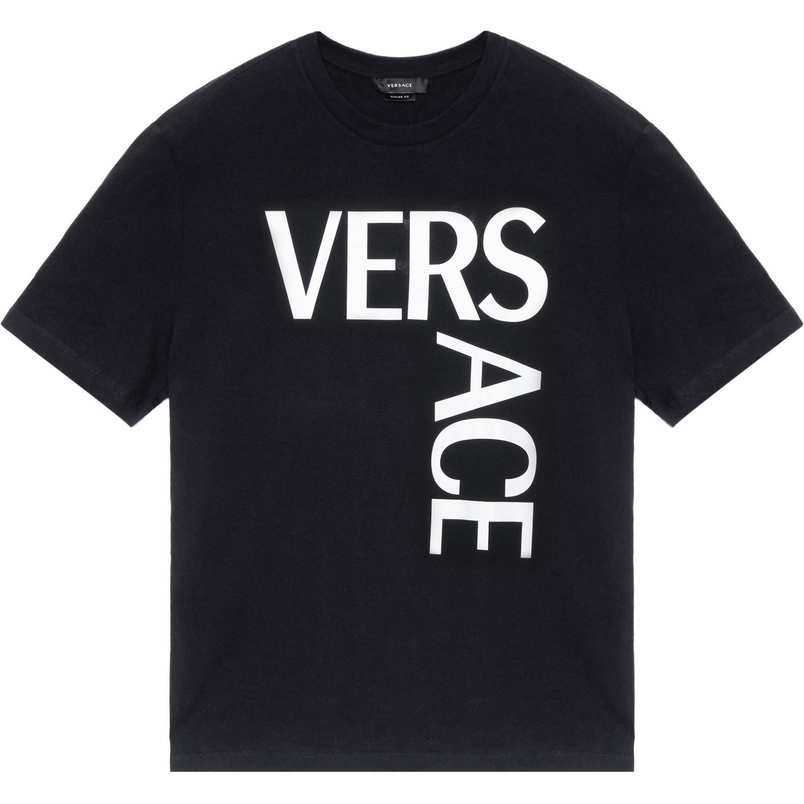 VERSACE Black Logo Print Short Sleeve Crew Neck T-Shirt 1001288-1A00922-1B000