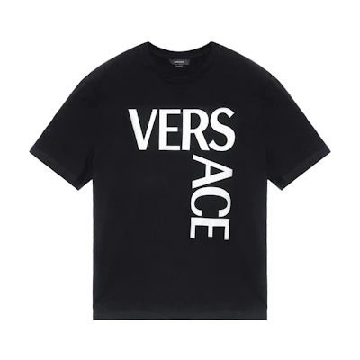 VERSACE Black Logo Print Short Sleeve Crew Neck T-Shirt 1001288-1A00922-1B000