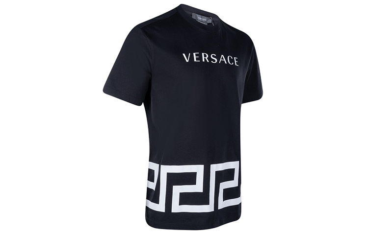 VERSACE Black Logo Print Short Sleeve T-Shirt A88560-A235263-A1008 圖 4