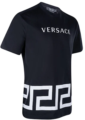 Camiseta Negra de Manga Corta con Estampado de Logo VERSACE. A88560-A235263-A1008 Shop Camiseta Negra de Manga Corta con Estampado de Logo VERSACE. A88560-A235263-A1008