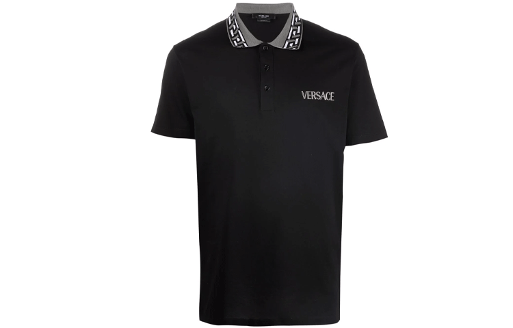Order VERSACE Polo Slim-Fit Negro Manga Corta con Logo Impreso. 10025451-A018751-B000