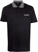 Order VERSACE 黑色標誌印花修身短袖POLO衫 10025451-A018751-B000