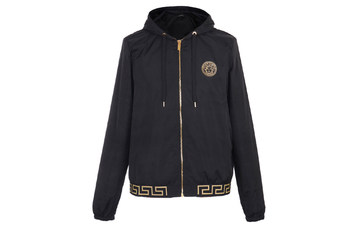 Versace Black Logo Zip-Up Hoodie Jacket AGU03001-AN00251-A008