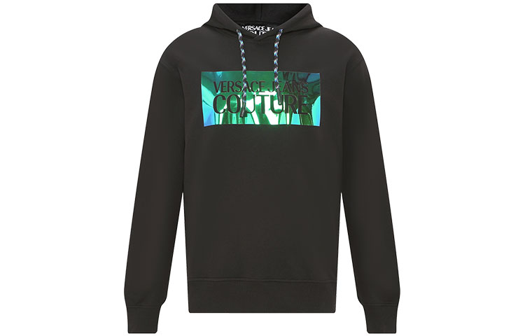 Versace Black Long-Sleeve Sweatshirt with Logo Print 73GAIF03-CF03F-899