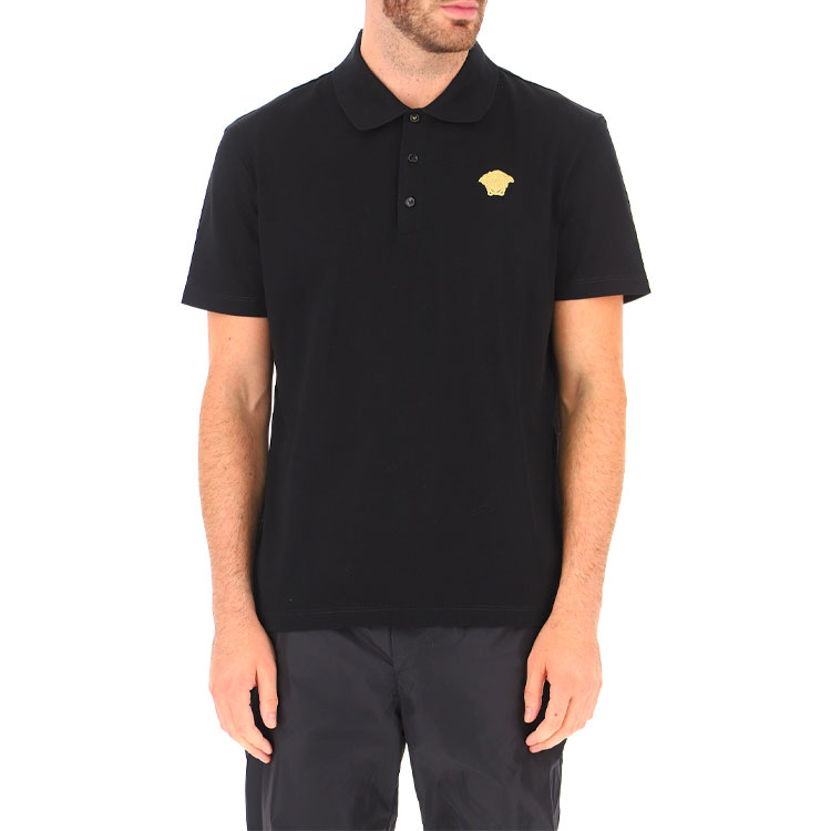Purchase 范思哲 黑色美杜莎刺绣短袖POLO衫 A87427-A237141-A2003