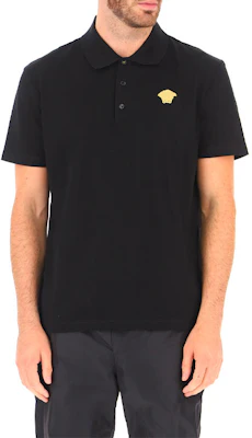 VERSACE Black Medusa Embroidered Short Sleeve Polo Shirt A87427-A237141-A2003 Purchase VERSACE Black Medusa Embroidered Short Sleeve Polo Shirt A87427-A237141-A2003