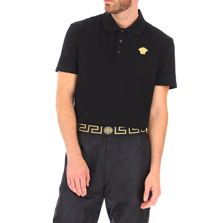 Cheap 范思哲 黑色美杜莎刺绣短袖POLO衫 A87427-A237141-A2003