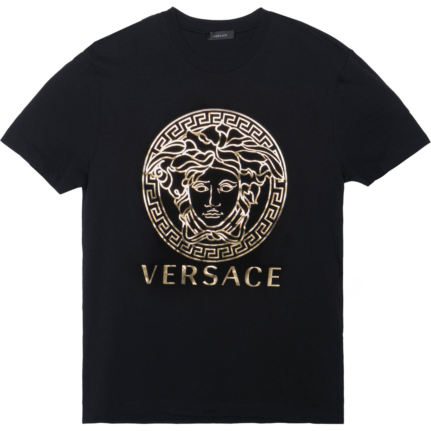 VERSACE Black Medusa Logo Short Sleeve T-Shirt. A89286-A228806-A1008