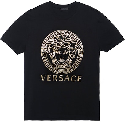 ヴェルサーチ ブラック メデューサ ロゴ 半袖 Tシャツ. A89286-A228806-A1008 Order ヴェルサーチ ブラック メデューサ ロゴ 半袖 Tシャツ. A89286-A228806-A1008
