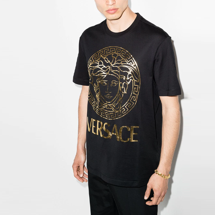 Purchase ヴェルサーチ ブラック メデューサ ロゴ 半袖 Tシャツ. A89286-A228806-A1008