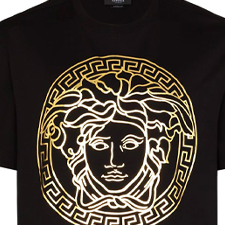 Sizing ヴェルサーチ ブラック メデューサ ロゴ 半袖 Tシャツ. A89286-A228806-A1008