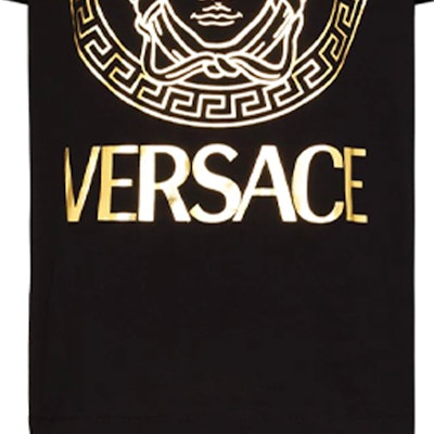 ヴェルサーチ ブラック メデューサ ロゴ 半袖 Tシャツ. A89286-A228806-A1008 Cheap ヴェルサーチ ブラック メデューサ ロゴ 半袖 Tシャツ. A89286-A228806-A1008