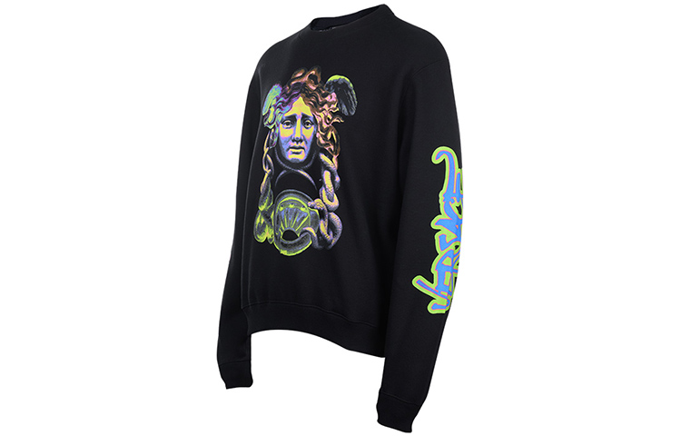 VERSACE Black Medusa Pattern Fleece Pullover Sweatshirt A80431-A226514-A008 圖 4