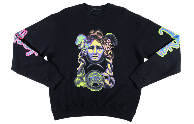 VERSACE Black Medusa Pattern Fleece Pullover Sweatshirt A80431-A226514-A008 圖 5