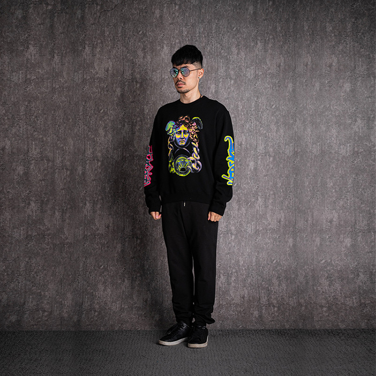 VERSACE Black Medusa Pattern Fleece Pullover Sweatshirt A80431-A226514-A008 圖 8