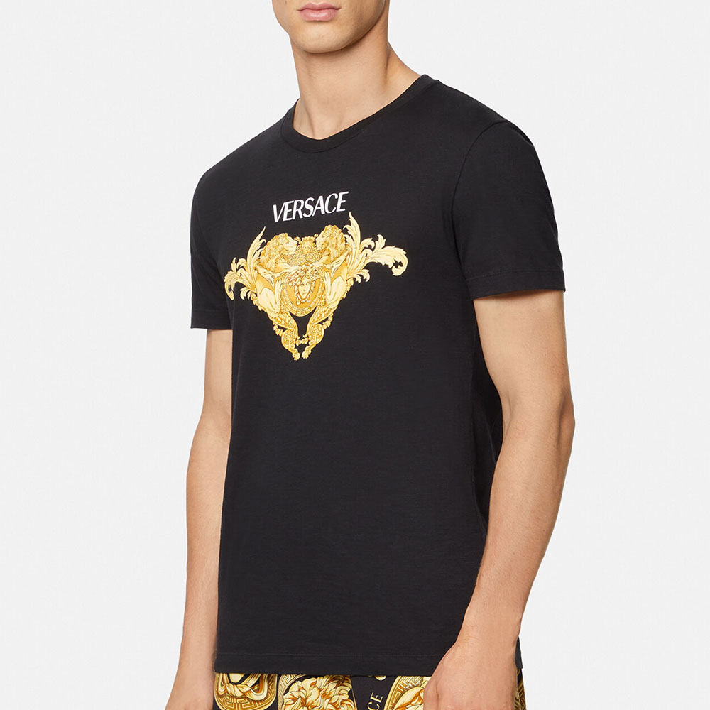 Shop Versace Black Medusa Short Sleeve T-Shirt A88444-A237441-1B000
