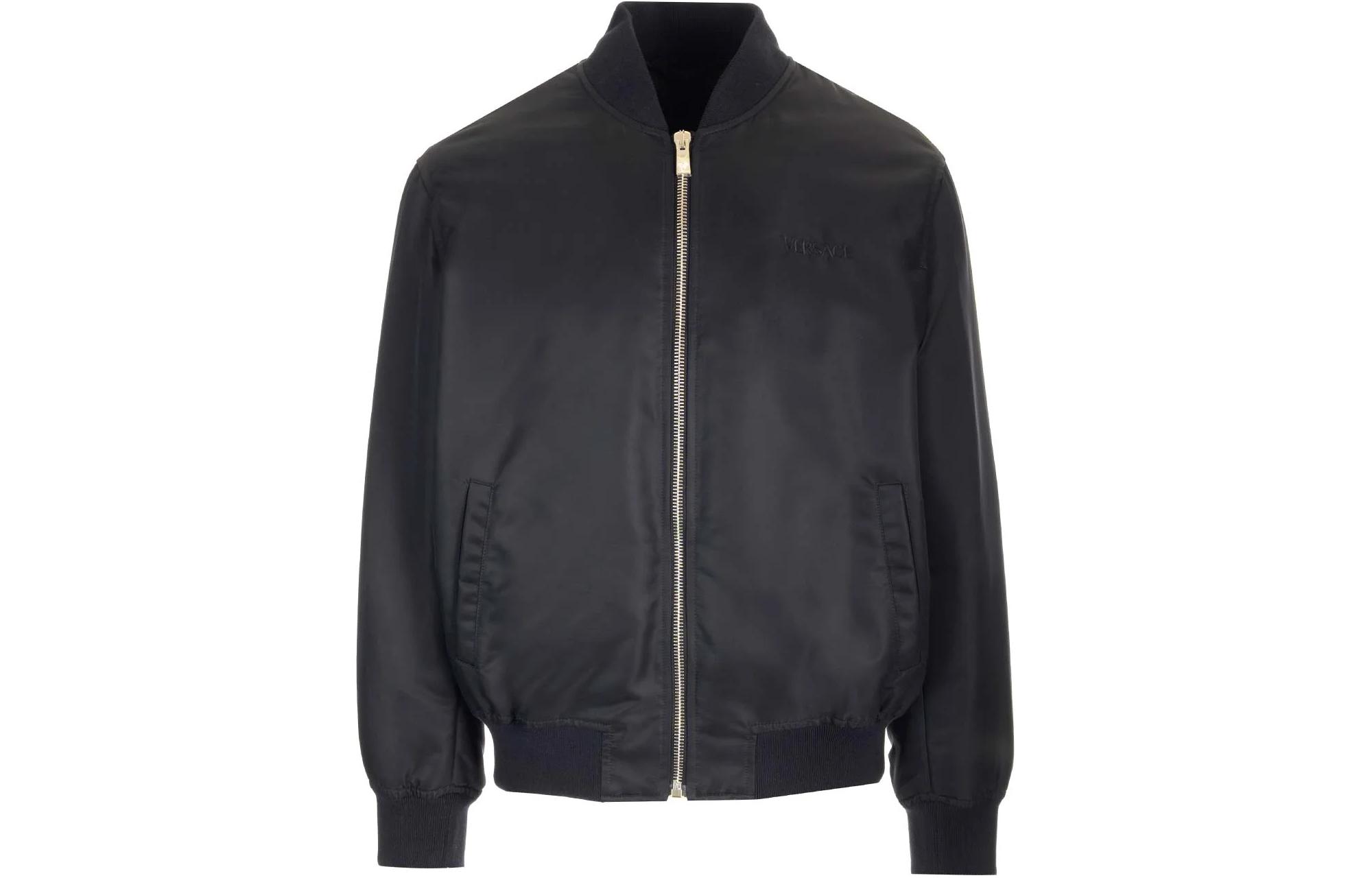 Versace Black Pattern Print Zip-Up Slim Fit Jacket 1A09086-1012584-5X000