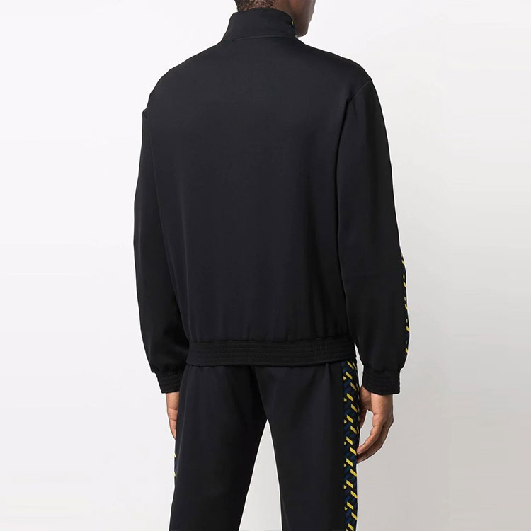 Purchase VERSACE Black Patterned Zip-Up Long Sleeve Casual Jacket. 1002100-1A01623-5B140