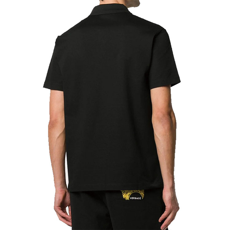 Shop 范思哲黑色标志刺绣翻领衫 A86055-A231240-A1008