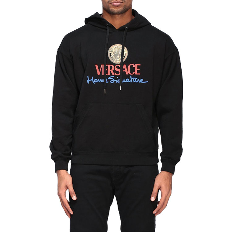 VERSACE Black Print Cotton Hoodie A86022-A231242-A1690 圖 3