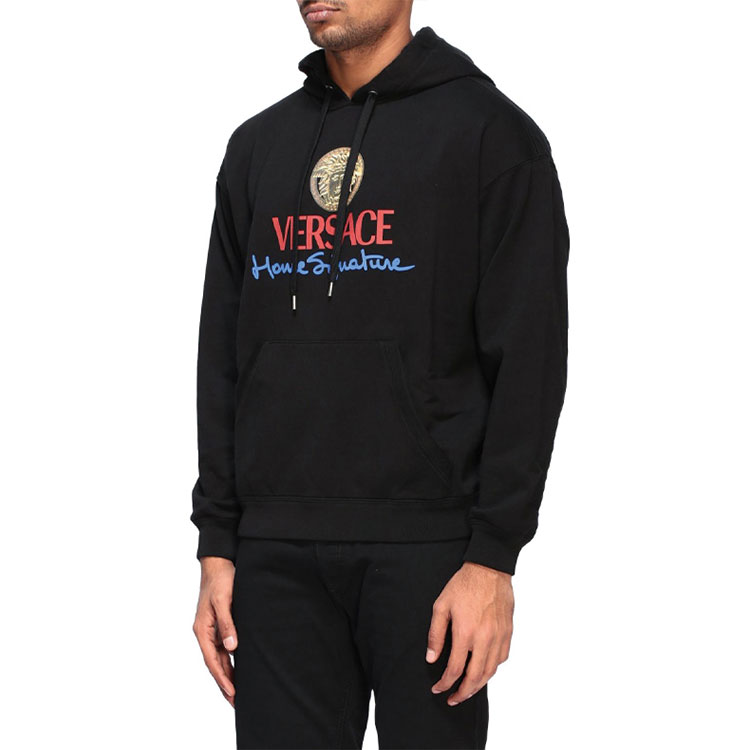 VERSACE Black Print Cotton Hoodie A86022-A231242-A1690 圖 4