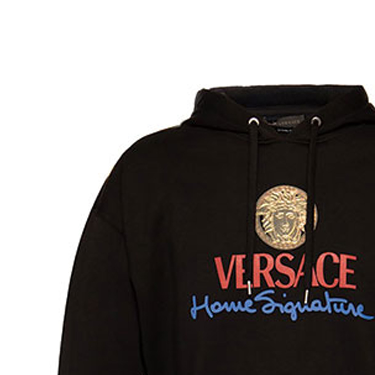 VERSACE Black Print Cotton Hoodie A86022-A231242-A1690 圖 7