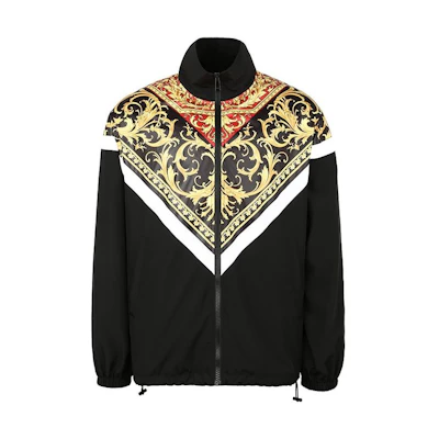 VERSACE Black Printed Casual Stand Collar Jacket A85246-A232533-A7207