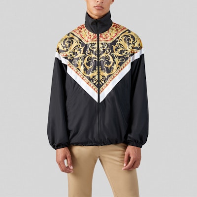 VERSACE 黑色印花休閒立領外套 A85246-A232533-A7207 Purchase VERSACE 黑色印花休閒立領外套 A85246-A232533-A7207