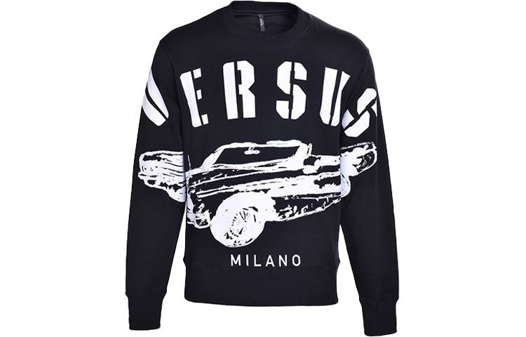 Versace Black Printed Cotton Long-Sleeve Pullover Sweatshirt BU90618-BJ20643-B7008