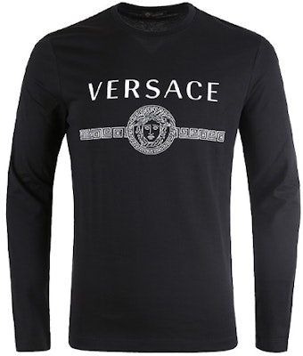 Versace 黑色印花長袖棉質T恤 A83580-A228806-A1008 Buy Versace 黑色印花長袖棉質T恤 A83580-A228806-A1008