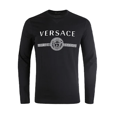 Versace Black Printed Cotton Long Sleeve T-Shirt A83580-A228806-A1008