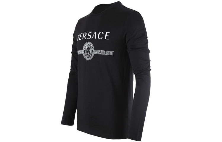 Lookbook Versace 黑色印花長袖棉質T恤 A83580-A228806-A1008