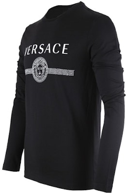 Versace 黑色印花長袖棉質T恤 A83580-A228806-A1008 Lookbook Versace 黑色印花長袖棉質T恤 A83580-A228806-A1008