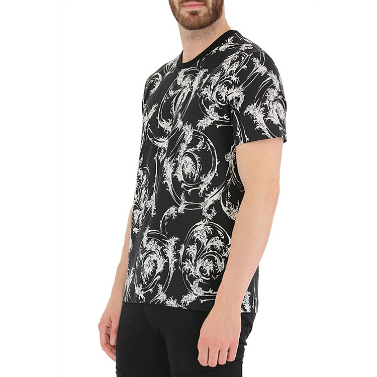 VERSACE Black Printed Crewneck T-Shirt A79334-A230641-A71R 圖 5