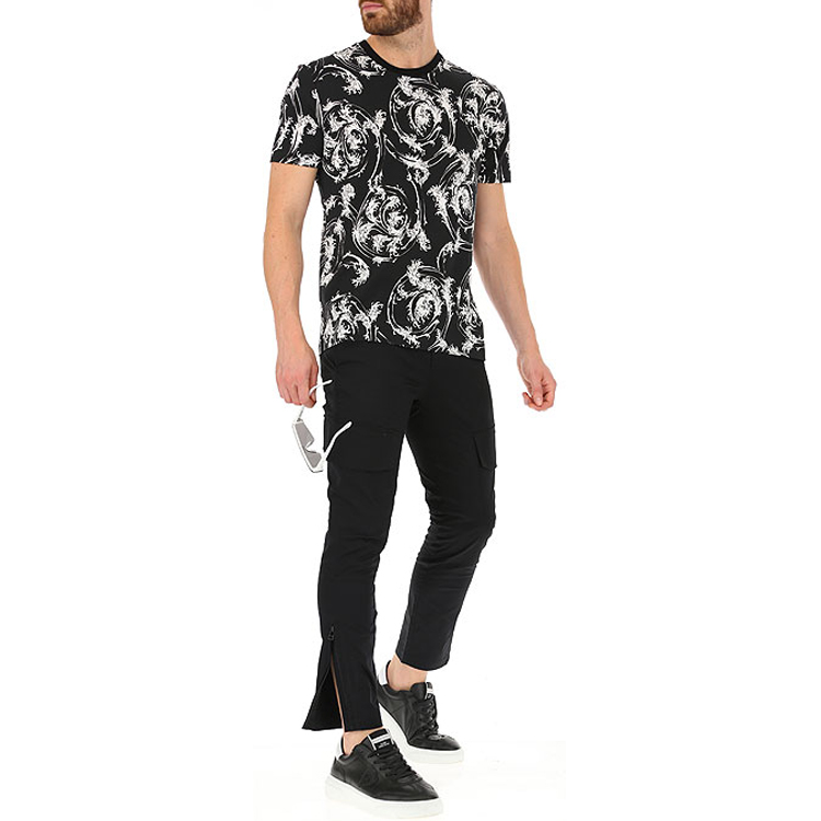 VERSACE Black Printed Crewneck T-Shirt A79334-A230641-A71R 圖 6