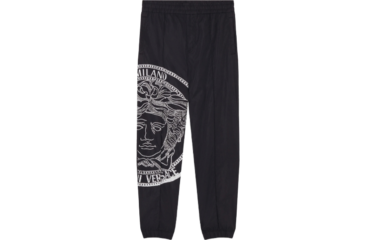 VERSACE Black Printed Knit Track Pants A89410-1F00957-1B000