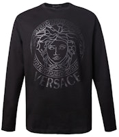 VERSACE Black Printed Long-Sleeve Crewneck T-Shirt A85871-A228806-A1008 VERSACE Black Printed Long-Sleeve Crewneck T-Shirt A85871-A228806-A1008