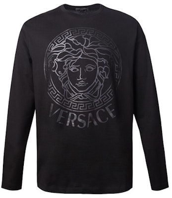 VERSACE 黑色印花長袖圓領T恤 A85871-A228806-A1008 Buy VERSACE 黑色印花長袖圓領T恤 A85871-A228806-A1008