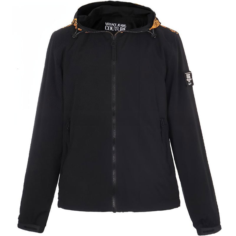 Versace Black Printed Long-Sleeve Hooded Jacket C1GVB9A9-25115-899