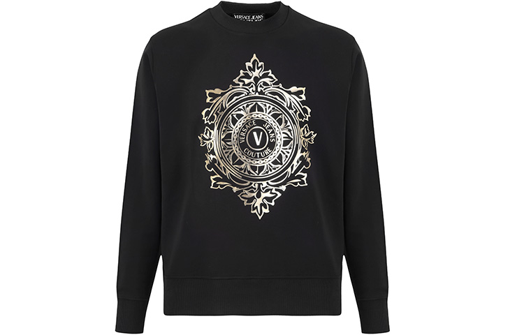 Versace Black Printed Long Sleeve Sweatshirt 71GAIF05-CF00F-G89
